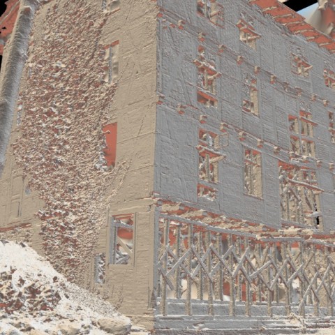 Powiększ obraz: Render monochromatyczny modelu fotogrametrycznego