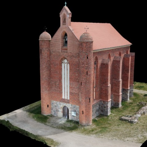 Powiększ obraz: Render modelu fotogrametrycznego - widok ogólny z lotu ptaka od strony południowo-zachodniej