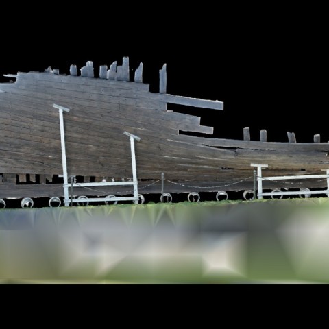 Powiększ obraz: Render modelu fotogrametrycznego - widok aksonometryczny od strony lewej burty