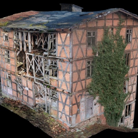 Powiększ obraz: Render modelu fotogrametrycznego - widok z lotu ptaka